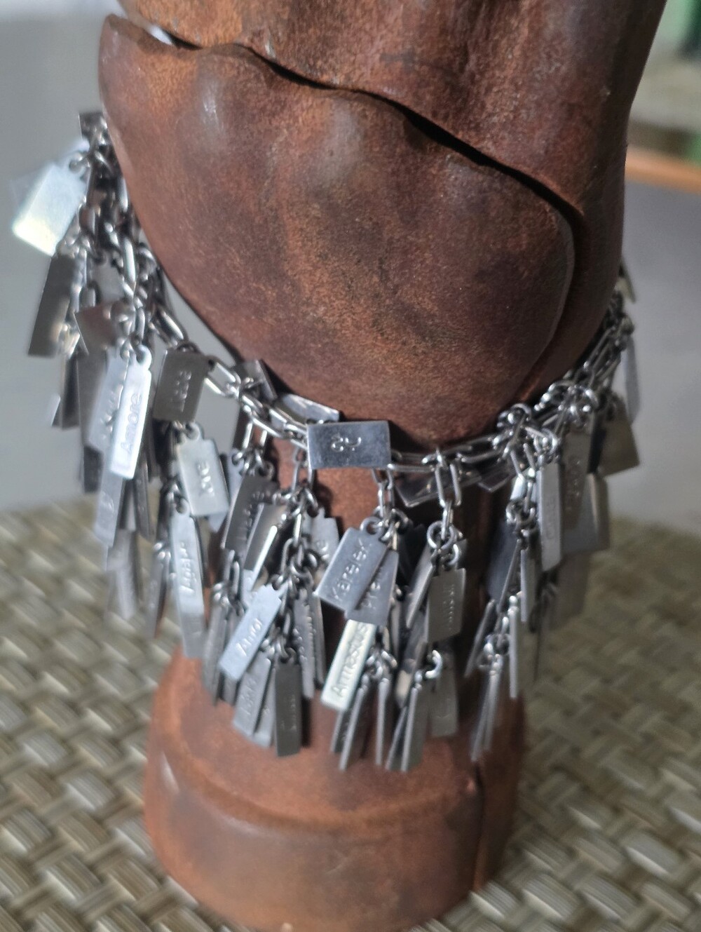 Stainless Steel "Love" Tag Charm Bracelet - Stylish Chain Accent
